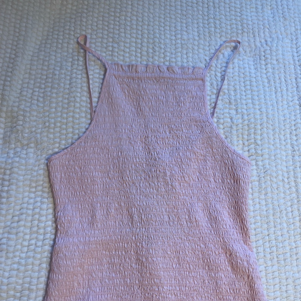 Free People | Lyla Smocked Open Back Strappy Mini Dress in Pink Chalk | NWT - Picture 5 of 16